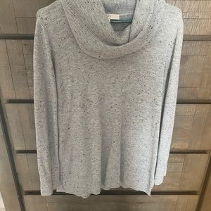 Speckled gray cowl neck lightweight sweater